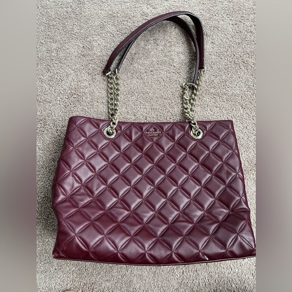 Kate Spade Natalia tote in burgundy color “cherry wood”
